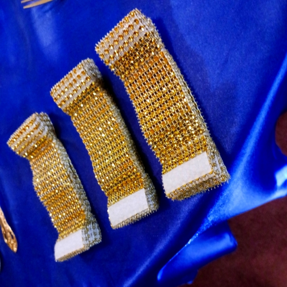 3 sets of 10 a Set.  Gold, Silver Sparkle Reversible Bling Napkin Holders.